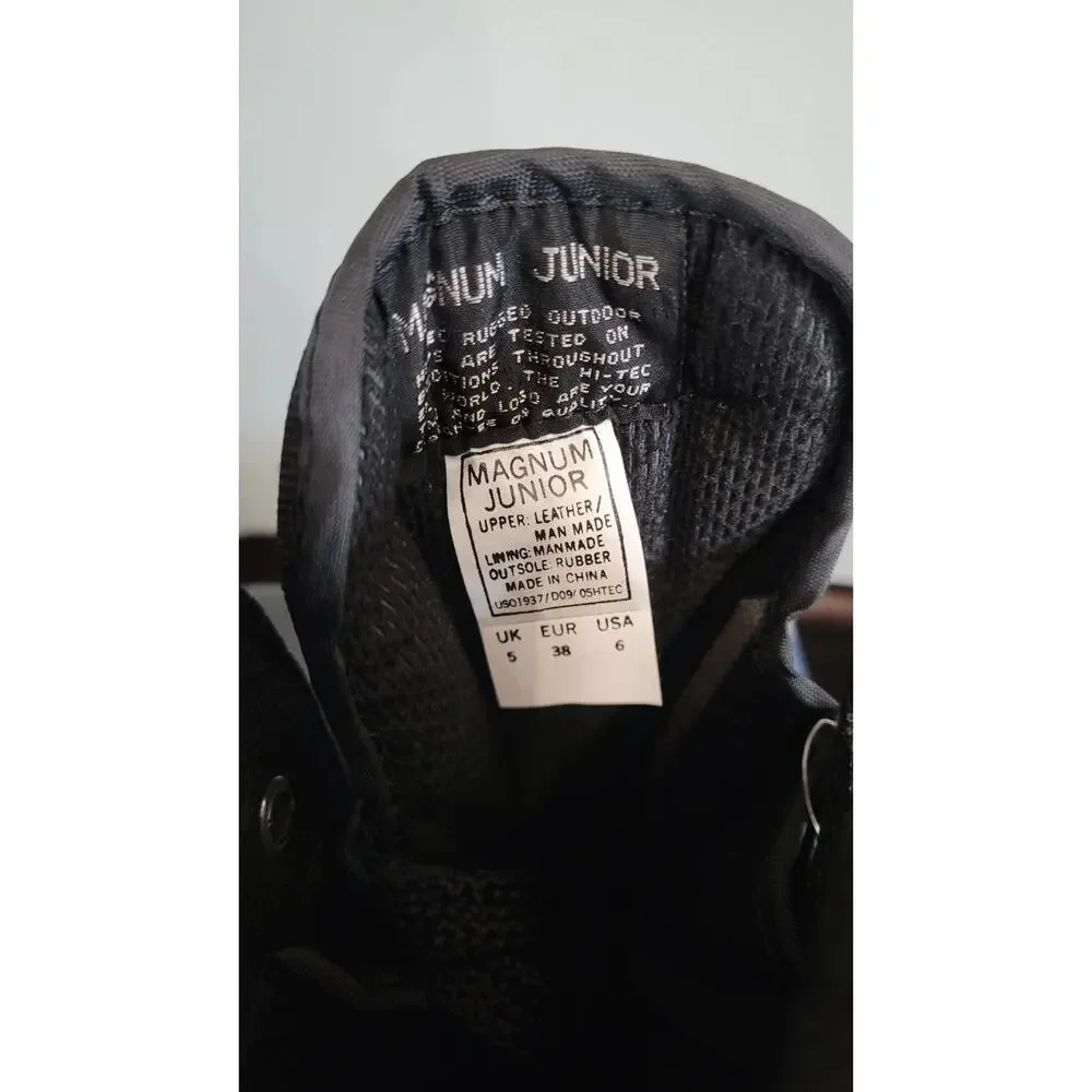 Hi-Tec Magnum Junior Tactical Boots Black Leather Size 6 Mens New In Box...